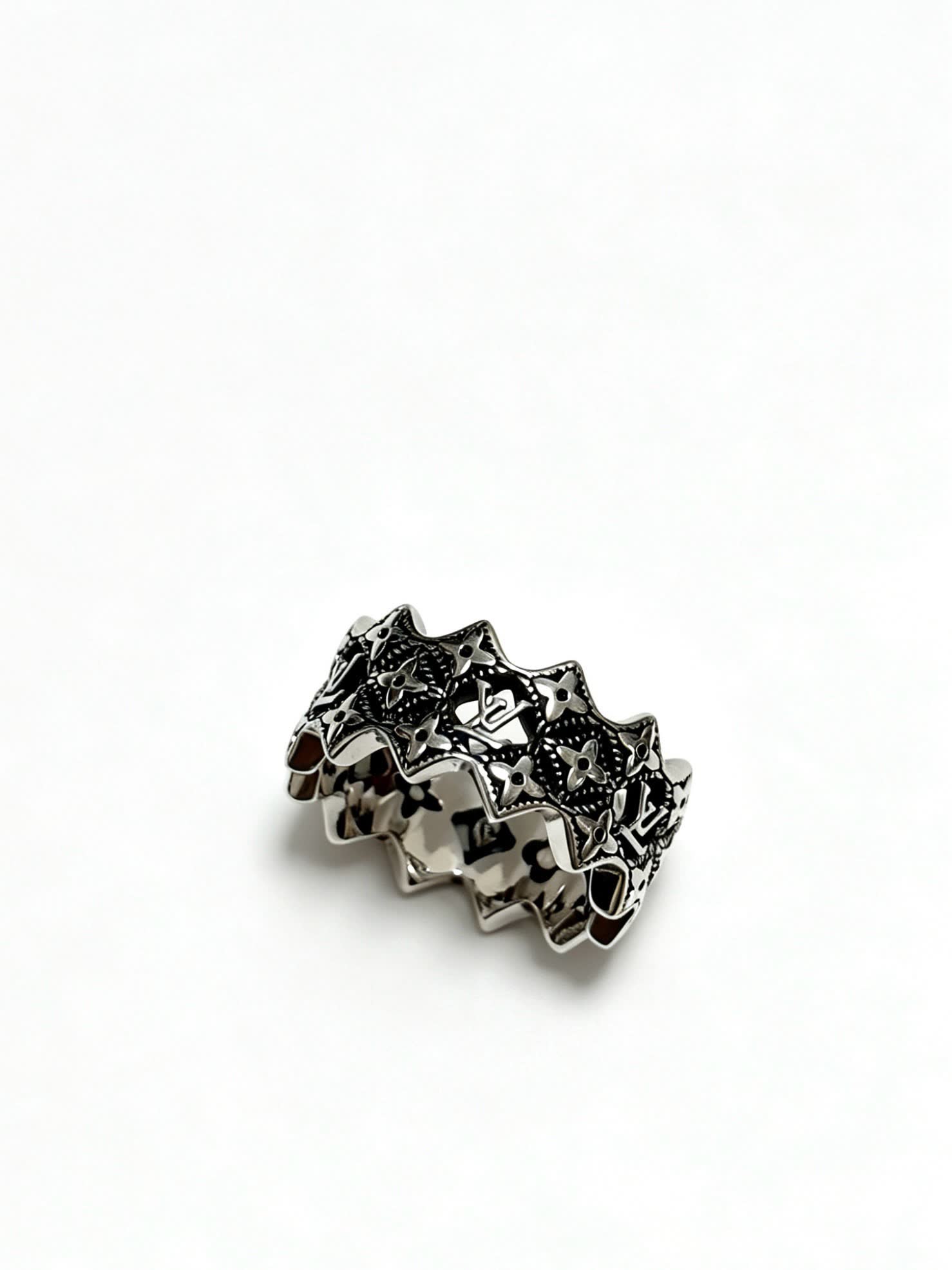 Louis Vuitton Sterling Silver Filigree Ring
